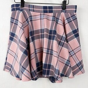 Aeropostale Plaid Pleated Mini Skirt Blue Schoolgirl Y2K Preppy Size Large